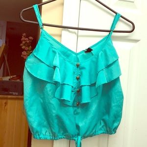 Ruffled Turquoise Blouse